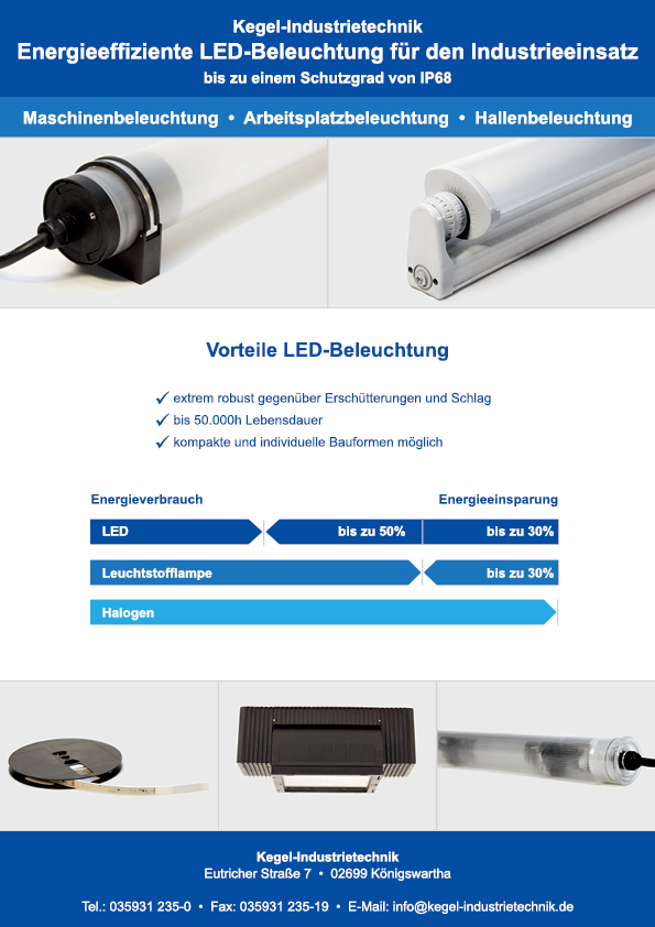 Industriebeleuchtung - Maschinenbeleuchtung, Arbeitsplatzbeleuchtung, Hallenbeleuchtung 